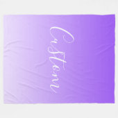 Cursive Script Name & Editable Light Lila Ombre Fleecedecke (Vorderseite (Horizontal))