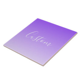 Cursive Script Name & Editable Light Lila Ombre Fliese