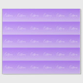 Cursive Script Name & Editable Light Lila Ombre Geschenkpapier (Flach)