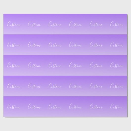 Cursive Script Name & Editable Light Lila Ombre Geschenkpapier (Flach)