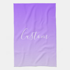 Cursive Script Name & Editable Light Lila Ombre Geschirrtuch
