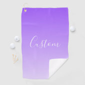 Cursive Script Name & Editable Light Lila Ombre Golfhandtuch (Insitu)