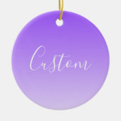Cursive Script Name & Editable Light Lila Ombre Keramik Ornament (Vorne)