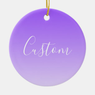 Cursive Script Name & Editable Light Lila Ombre Keramik Ornament