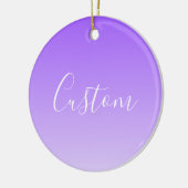 Cursive Script Name & Editable Light Lila Ombre Keramik Ornament (Links)