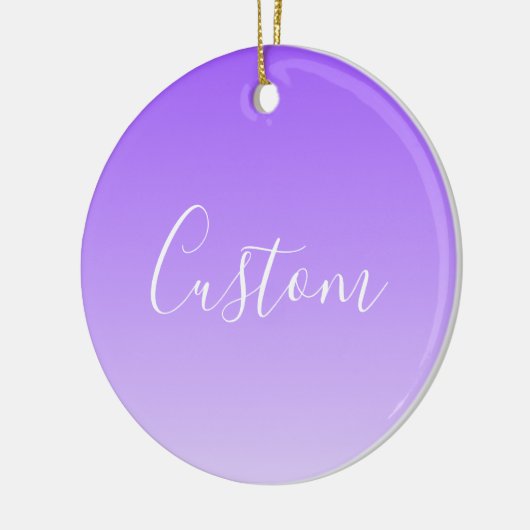 Cursive Script Name & Editable Light Lila Ombre Keramik Ornament (Links)