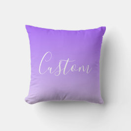 Cursive Script Name & Editable Light Lila Ombre Kissen