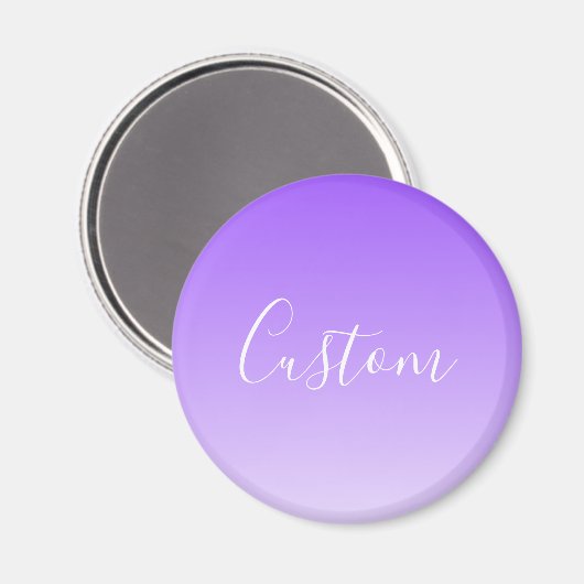 Cursive Script Name & Editable Light Lila Ombre Magnet (Vorderseite/Rückseite)