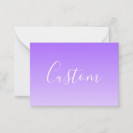 Cursive Script Name & Editable Light Lila Ombre Mitteilungskarte