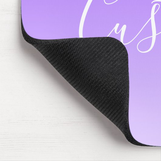 Cursive Script Name & Editable Light Lila Ombre Mousepad (Ecke)