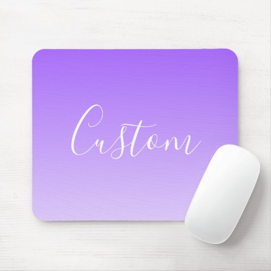Cursive Script Name & Editable Light Lila Ombre Mousepad (Mit Mouse)