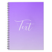 Cursive Script Name & Editable Light Lila Ombre Notizblock (Vorderseite)
