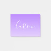 Cursive Script Name & Editable Light Lila Ombre Post-it Klebezettel (Vorderseite)