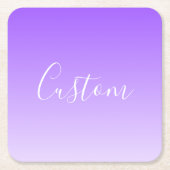 Cursive Script Name & Editable Light Lila Ombre Rechteckiger Pappuntersetzer (Vorderseite)