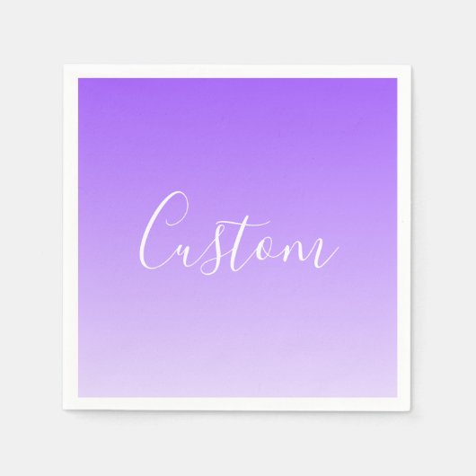 Cursive Script Name & Editable Light Lila Ombre Serviette (Vorderseite)