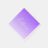 Cursive Script Name & Editable Light Lila Ombre Serviette (Ecke)