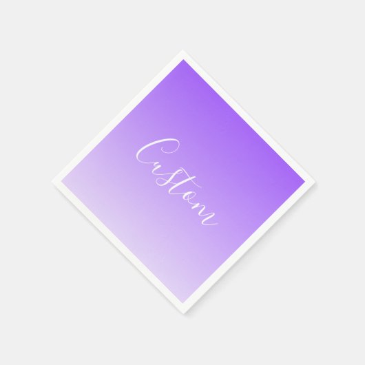 Cursive Script Name & Editable Light Lila Ombre Serviette (Ecke)