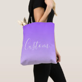 Cursive Script Name & Editable Light Lila Ombre Tasche (Von Nahem)