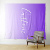 Cursive Script Name & Editable Light Lila Ombre Wandteppich (Beispiel (Horizontal))