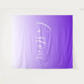 Cursive Script Name & Editable Light Lila Ombre Wandteppich (Vorderseite (Horizontal))