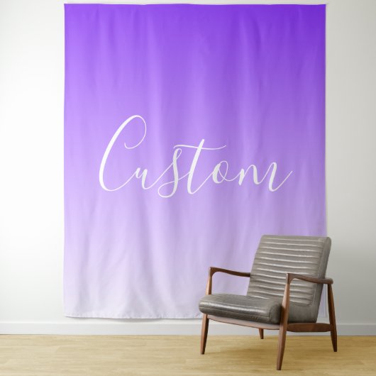 Cursive Script Name & Editable Light Lila Ombre Wandteppich (Beispiel)