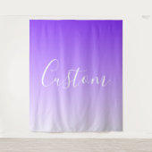 Cursive Script Name & Editable Light Lila Ombre Wandteppich (Vorderseite)