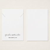 Cursive Script-Necklace-Pendant-Grafikkarte (Vorne & Hinten)