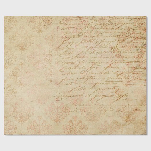 Cursive Script und Filigree auf Tan Geschenkpapier (Flach)