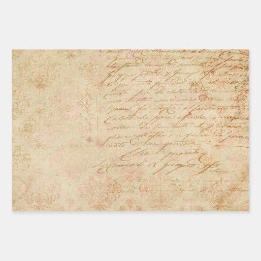 Cursive Script und Filigree auf Tan Geschenkpapier Set (Vorderseite)