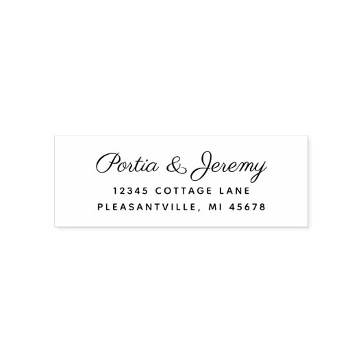 Cursive Script Wedding Rücksendeadresse Permastempel (Design)