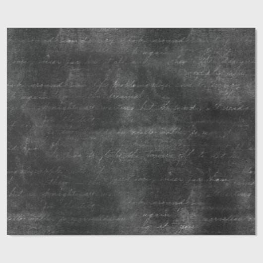 Cursive Skript auf Distressive Black Geschenkpapier (Flach)