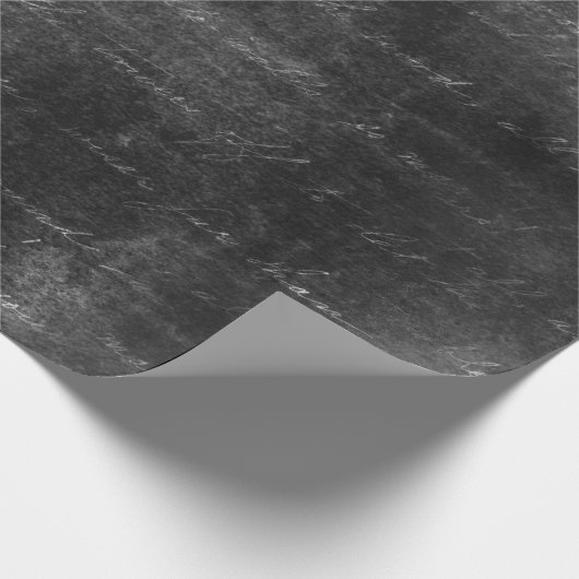 Cursive Skript auf Distressive Black Geschenkpapier (Ecke)
