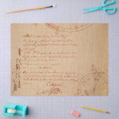 Cursive Skripte und mechanische Zeichnungen auf Ta Seidenpapier (Basteln)