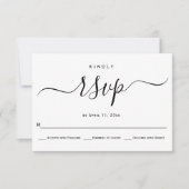 Cursive Skriptkalligrafie Hochzeit RSVP-Karte RSVP Karte (Vorderseite)