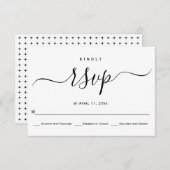 Cursive Skriptkalligrafie Hochzeit RSVP-Karte RSVP Karte (Vorne/Hinten)