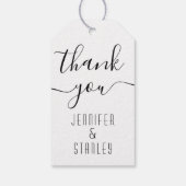 Cursive Skriptkalligrafie Hochzeit Vielen Dank Geschenkanhänger (Rückseite)