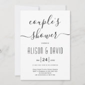 Cursive Skriptkalligrafie Hochzeitspaare duschen Einladung (Vorderseite)