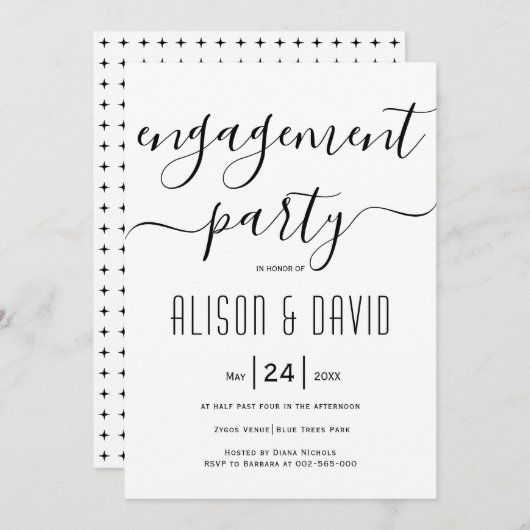 Cursive Skripttypografie Hochzeitsfeier Einladung (Vorne/Hinten)