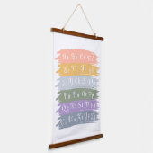 Cursive spanische Alphabet ästhetische Pinselstric Wandteppich Mit Holzrahmen (Gewinkelt)