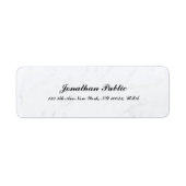 Cursive Text Weißmarmor Moderne einfache Vorlage (Vorne)