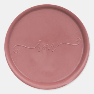 Cursive Vintage Rose Wax Siegel Sticker