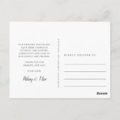 Cursive | Wedding Photo Collage Thank You Postkarte (Rückseite)