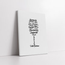 Cursive Weintypografie in Schwarz-Weiß II