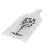 Cursive Weintypografie in Schwarz-Weiß II Schneidebrett (Ecke)