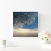 curtain of clouds quadratische wanduhr (Zuhause)