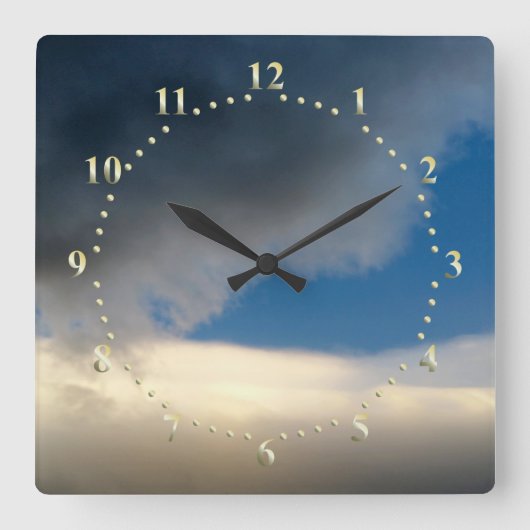 curtain of clouds quadratische wanduhr (Vorderseite)