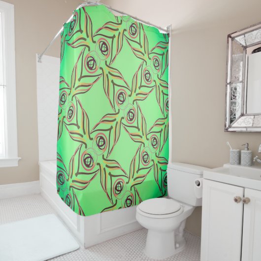 Curtain of shower Jimette Design Red yellow green Duschvorhang (Beispiel)