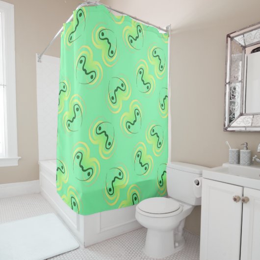 Curtain of shower Jimette Design yellow and green Duschvorhang (Beispiel)