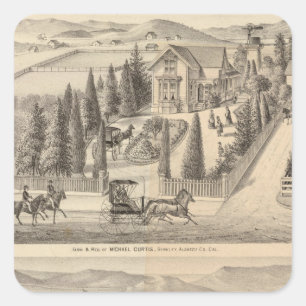 Curtis-Bauernhof, Poirier Fläche Quadratischer Aufkleber