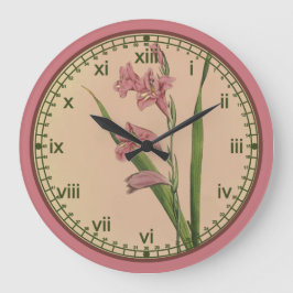 Curtis Botanical Pink Lily Wall Clock in 3 Styles Große Wanduhr